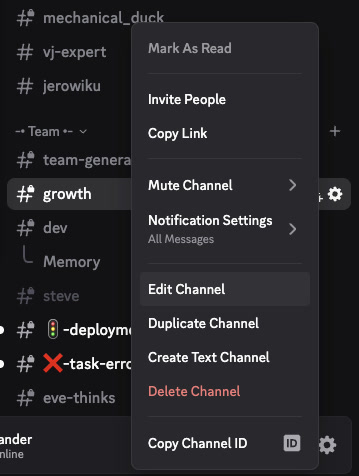 Edit channel