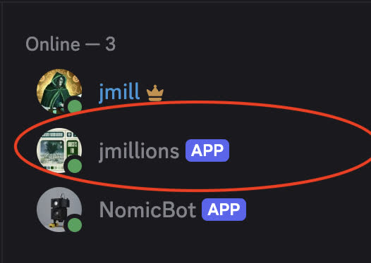 Your bot will show as 'Online' in the sidebar of your Discord server.