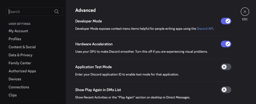 Enable Developer Mode in Discord.